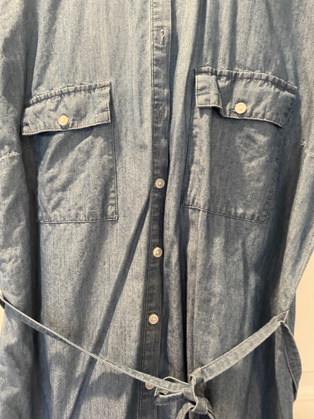 Express Light Blue Denim-Style Shirt - Picture 3 of 5